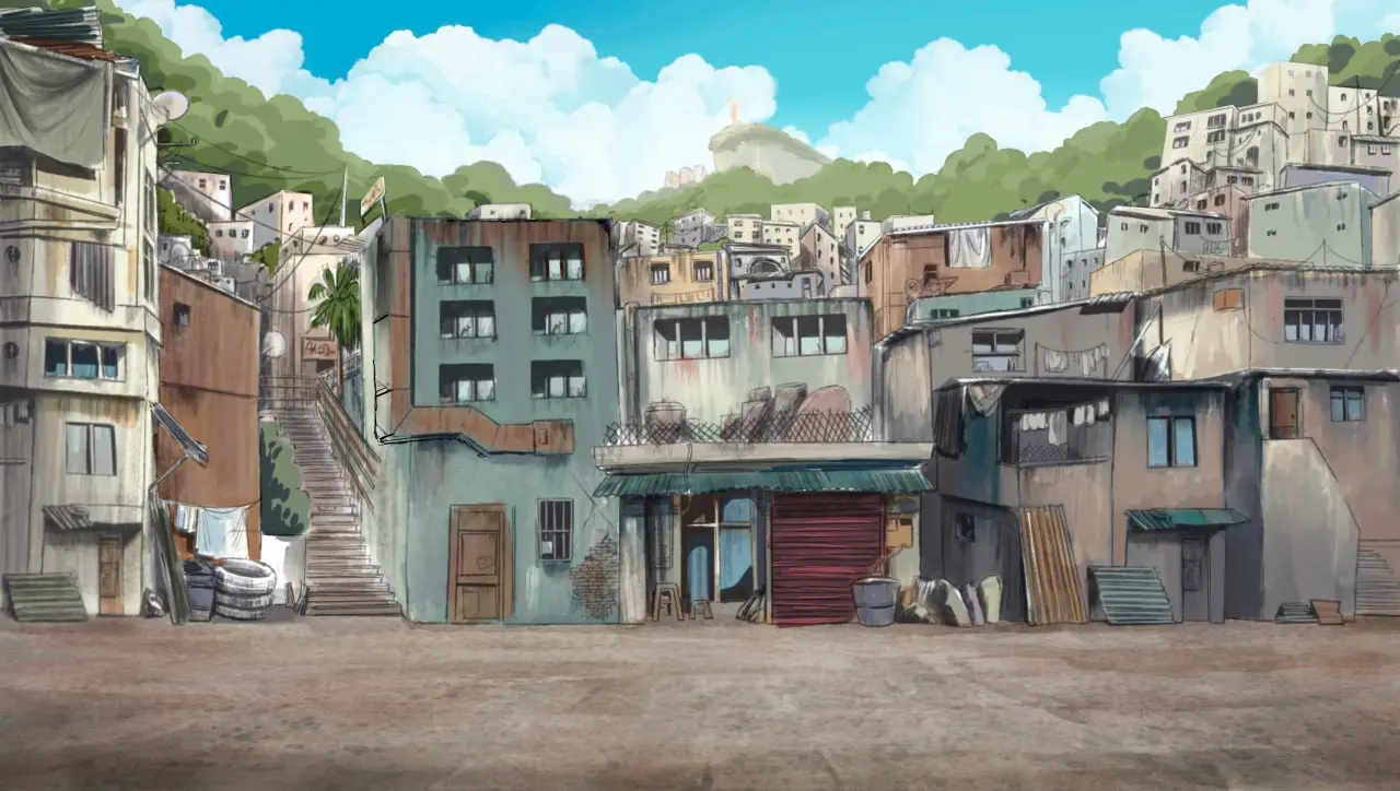 Heaven 11 - cinematic football anime environment layout | Frame 2