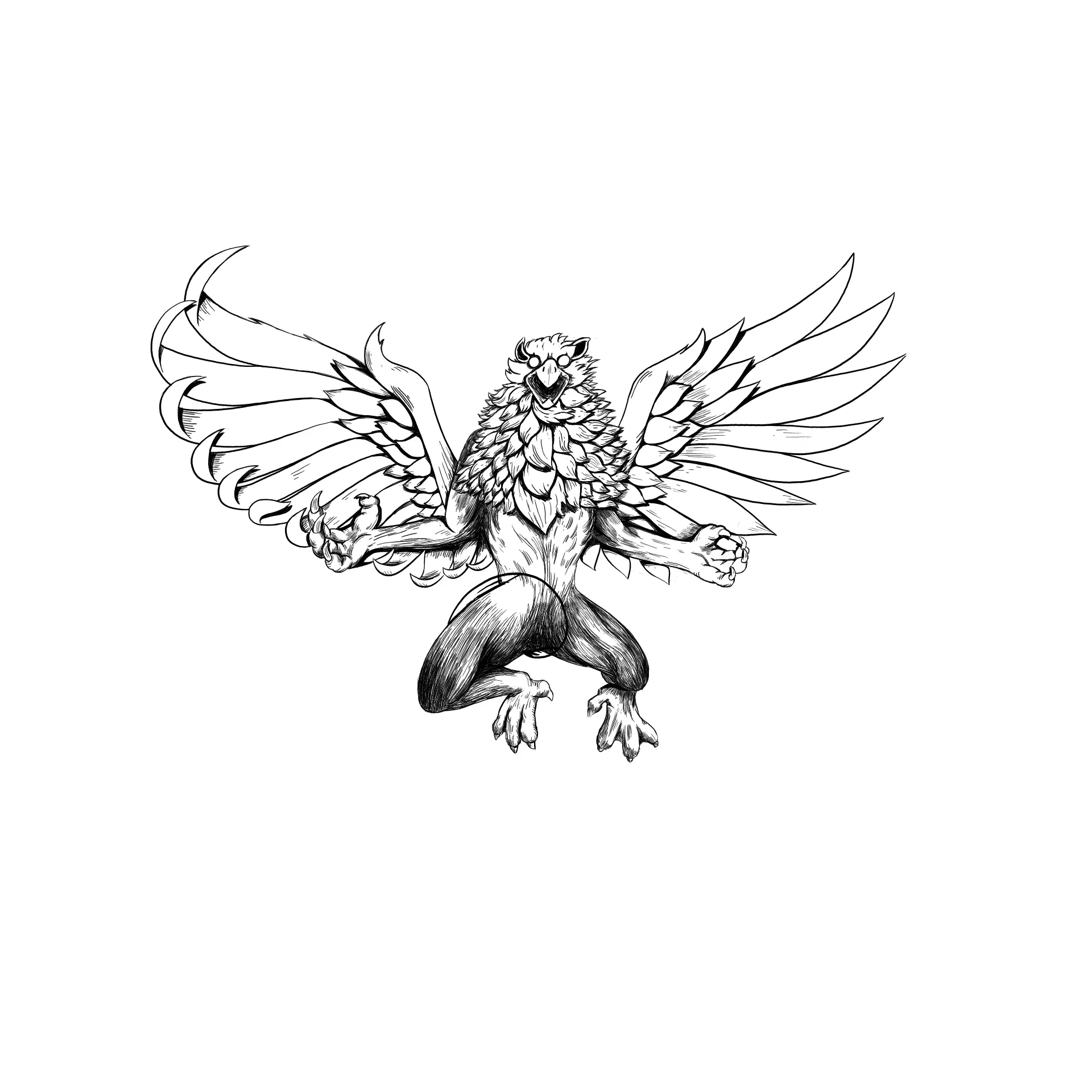 Imperial Griffins - heraldic griffin vector crest design layout | Frame 3
